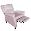 Classic Fabric Push back Recliner, Single Sofa Manual Recliner, with Padded Seat, Backrest, for Living Room, Bedroom - Light Purple