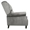 Classic Fabric Push back Recliner, Single Sofa Manual Recliner, with Padded Seat, Backrest, for Living Room, Bedroom - Gray