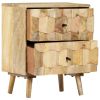Bedside Cabinet Solid Mango Wood - Brown