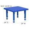 24" Square Plastic Height Adjustable Activity Table Set with 4 Chairs(D0102HE217G)