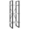 3-Tier Book Cabinet White 15.7"x11.8"x41.3" Chipboard(D0102HHMKCX)