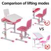 70CM Lifting Table Can Tilt Children Learning Table And Chair (With Reading Stand Without Table Lamp) RT(D0102HEBY4U)