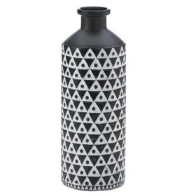 Black and White Geometric Porcelain Vase