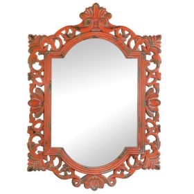 Vintage-Look Ornate Wood Frame Mirror