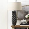 Porcelain Prism Table Lamp with Linen Shade