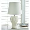 White Ceramic Table Lamp - Abstract Curves