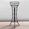 Black Iron Plant Stand with Basket