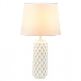 White Cylinder Honeycomb Table Lamp