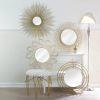 Golden Geometric Metal Wall Mirror
