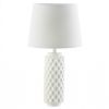 White Cylinder Honeycomb Table Lamp