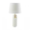 White Cylinder Honeycomb Table Lamp