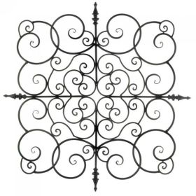 Square Scrolled Iron Wall Plaque