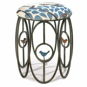 Metal Oval Frame Stool with Birds