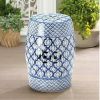 Blue and White Ceramic Stool