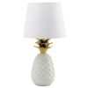 White Pineapple Lamp with Gold Leaves