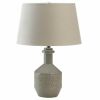 Gray Porcelain Table Lamp with Linen Shade