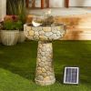 Stone-Look Water Fountain - Solar or Cord Power